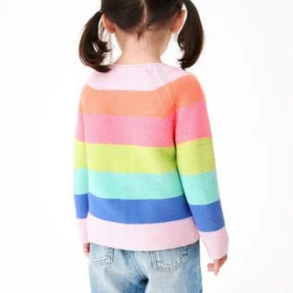 Next  Fluro Rainbow Stripe Cardigan size 9-12 mo and 6-7 years - Picture 2 of 7
